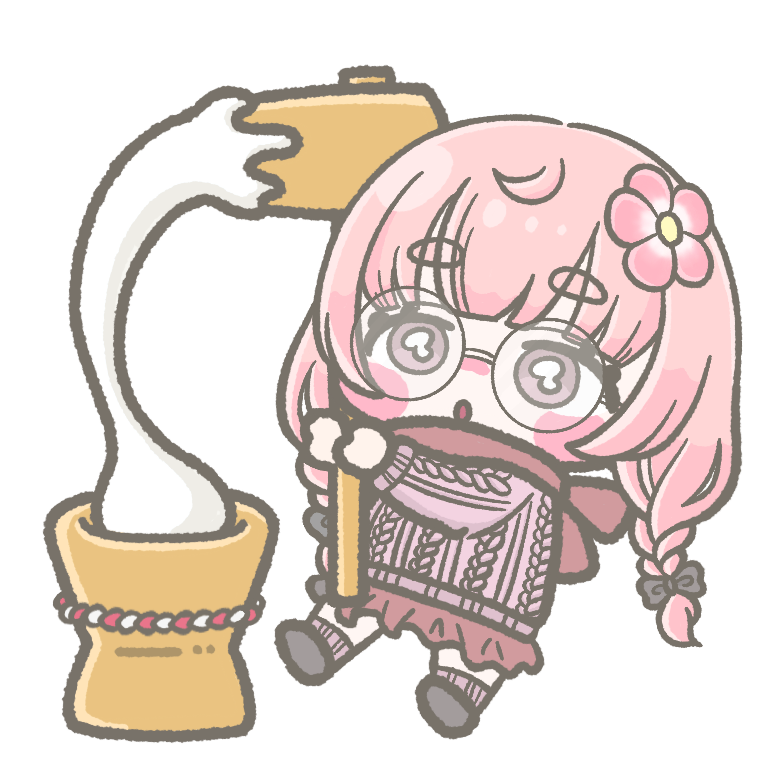 Chibi Hitohira Hana holding a mochi mallet